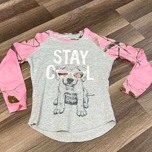 Buck wear little girls camo long sleeve shirt size XS